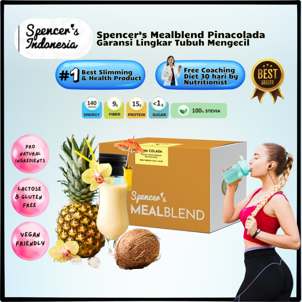

Spencer's MealBlend Pinacolada Flavour - Pengganti Makanan Sehat Solusi Langsing Tanpa Kelaparan