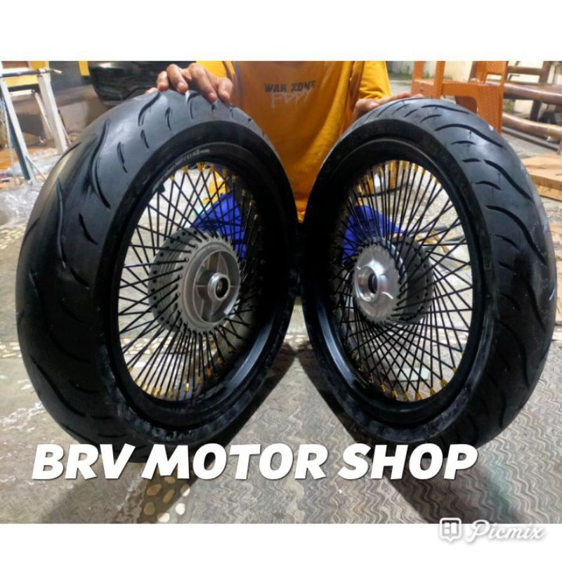 Velg Verza Mega Pro thunder Tiger Ukuran 250-300-17 ban jumbo Tubles Siap Pakai
