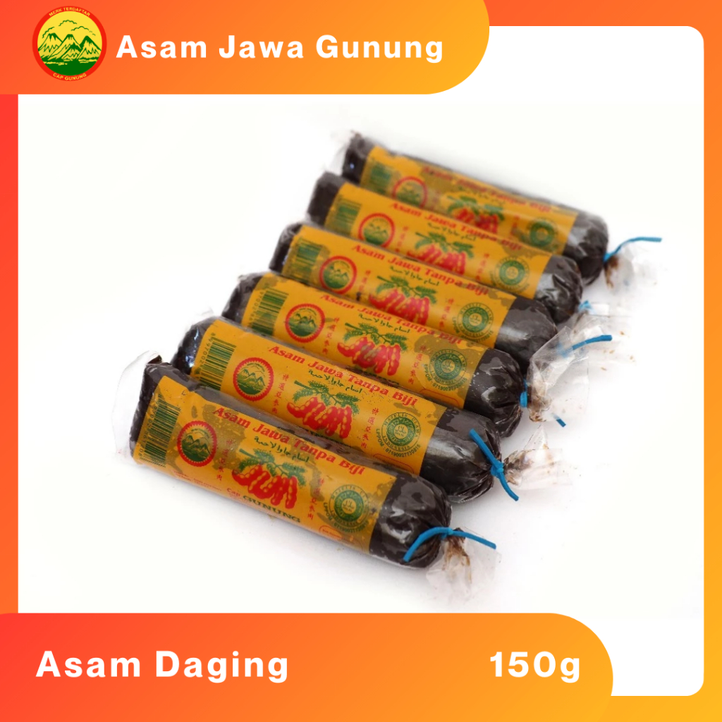 

ASAM JAWA ASAM TANPA BIJI ASAM DAGING CAP GUNUNG 150gr