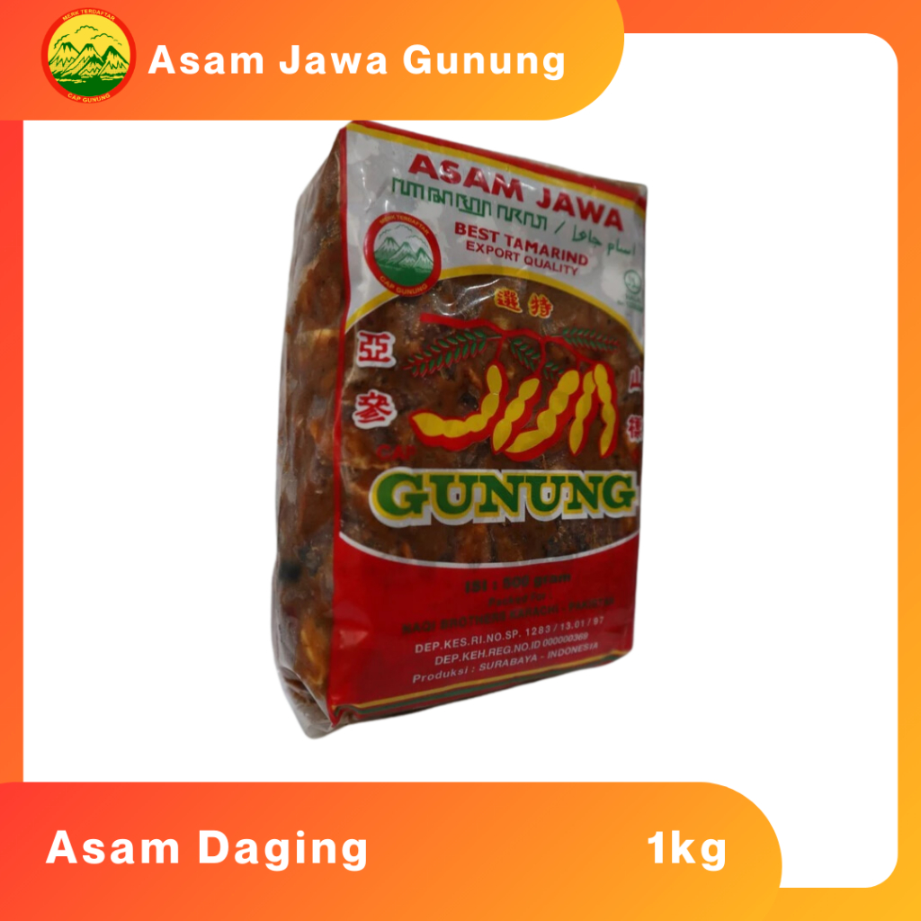 

ASAM JAWA TANPA BIJI ASAM DAGING CAP GUNUNG 1KG UKURAN 1 DUS ISI 20PCS