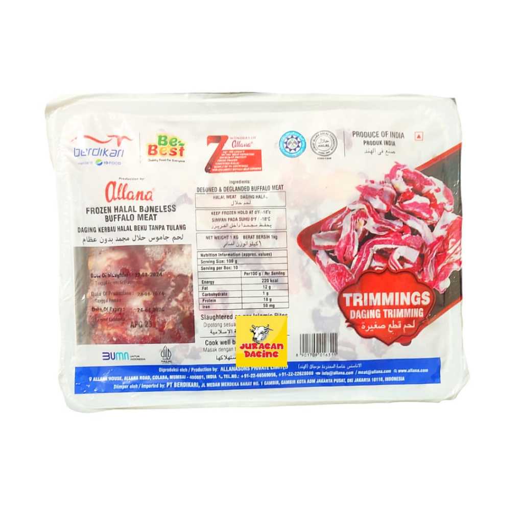 

Daging Trimming Daging Kerbau Tanpa Tulang 1kg