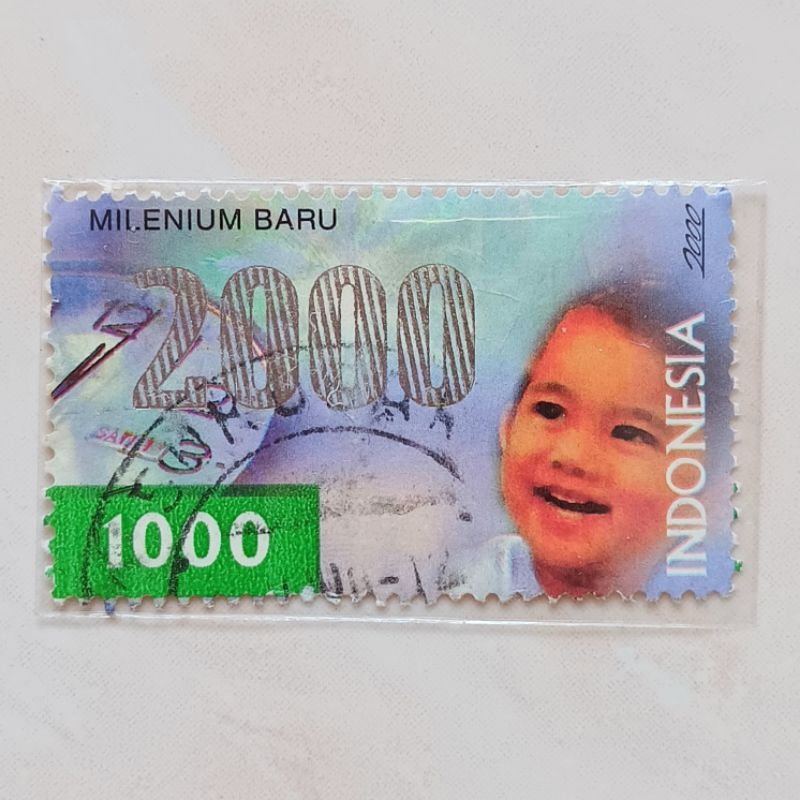 

(AF) Perangko Indonesia 2000 Menyambut Millenium Baru (2/2) 1.000 rupiah Used