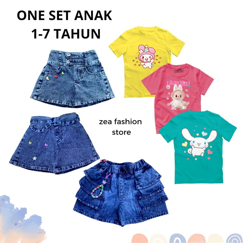Setelan Anak Qiara / One Set Cewek Korea