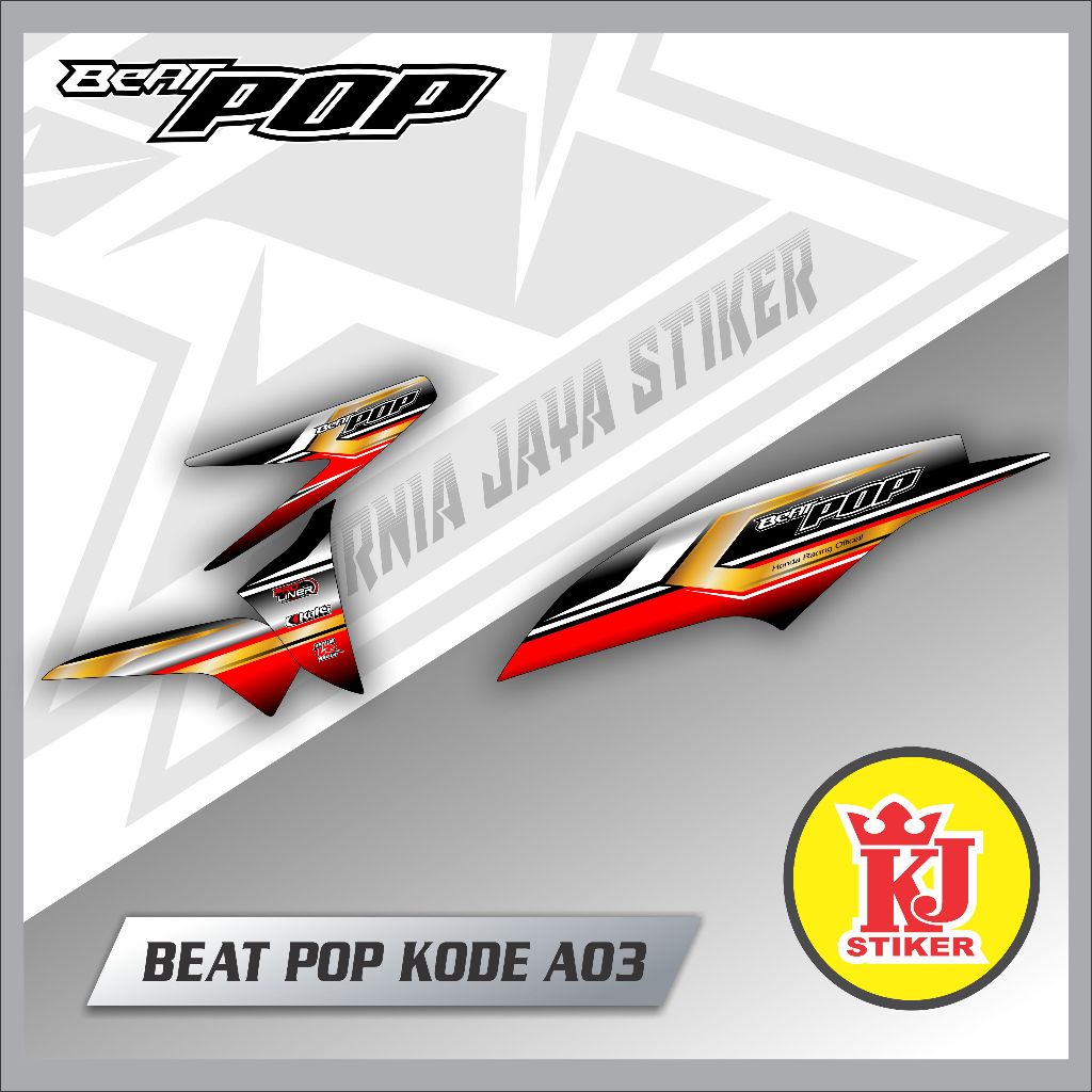 Stiker Motor BEAT POP Stiker Striping Motor BEAT POP Kode A03