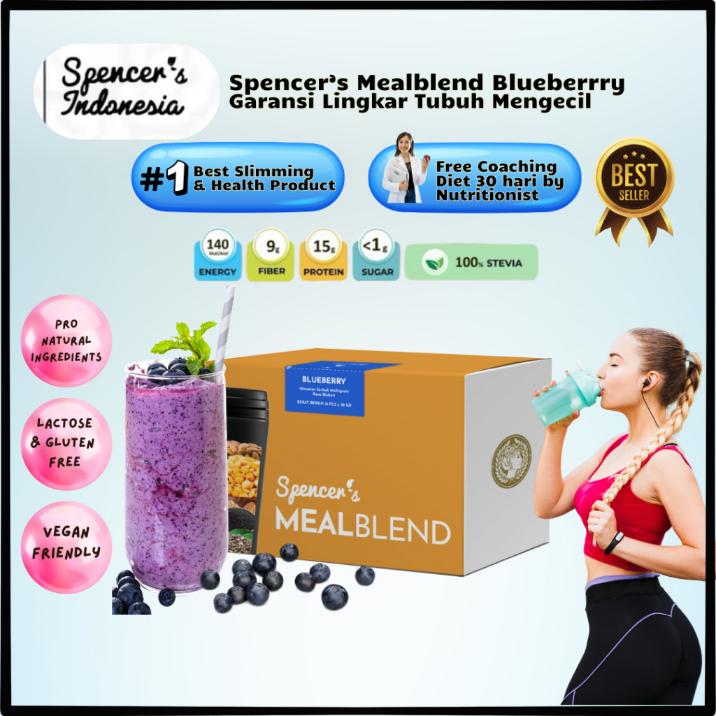 

SPENCER Meal Blend Rasa Blueberry - Meal Replacement Protein Shake Untuk Diet