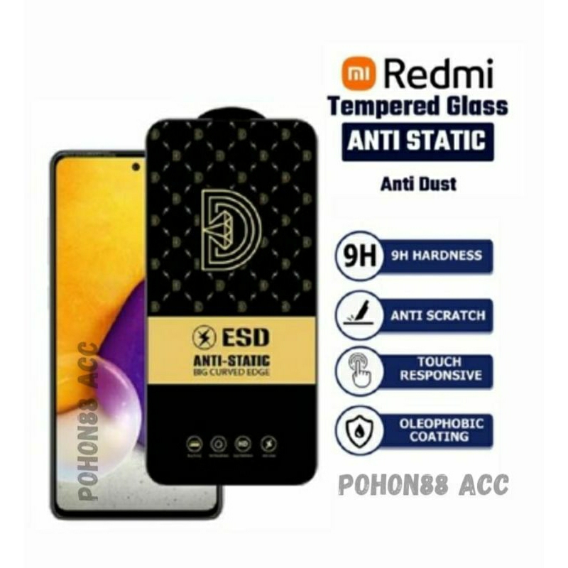 Tempered Glass Anti Static Full Cover Xiaomi Redmi Note 10 Redmi Note 10 4G Redmi Note 10 5G Redmi N