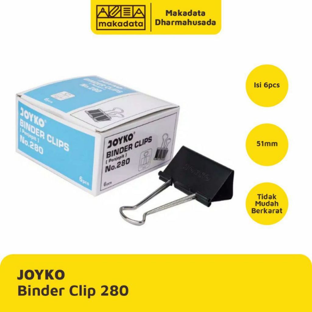 

BINDER CLIP | KLIP KERTAS JOYKO 51MM NO.280 (1 PAK)