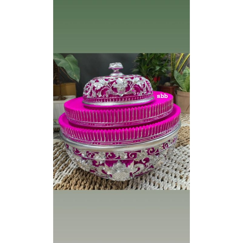 sbb Bokor fiber tebal susun 2 uk. 30cm 2in1 bisa untuk gebogan bisa untuk kondangan/sodan