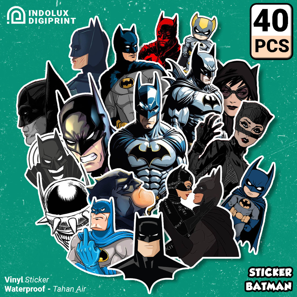 

Batman Sticker Pack 40 PCS Bruce Wayne Batmen Anti Air Untuk Case Laptop DC Universe Gotham Joker