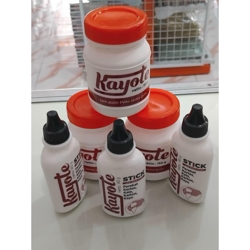 

LEM PUTIH SERBAGUNA KAYOTE PVAC ( 60 gr dan 150 gr)