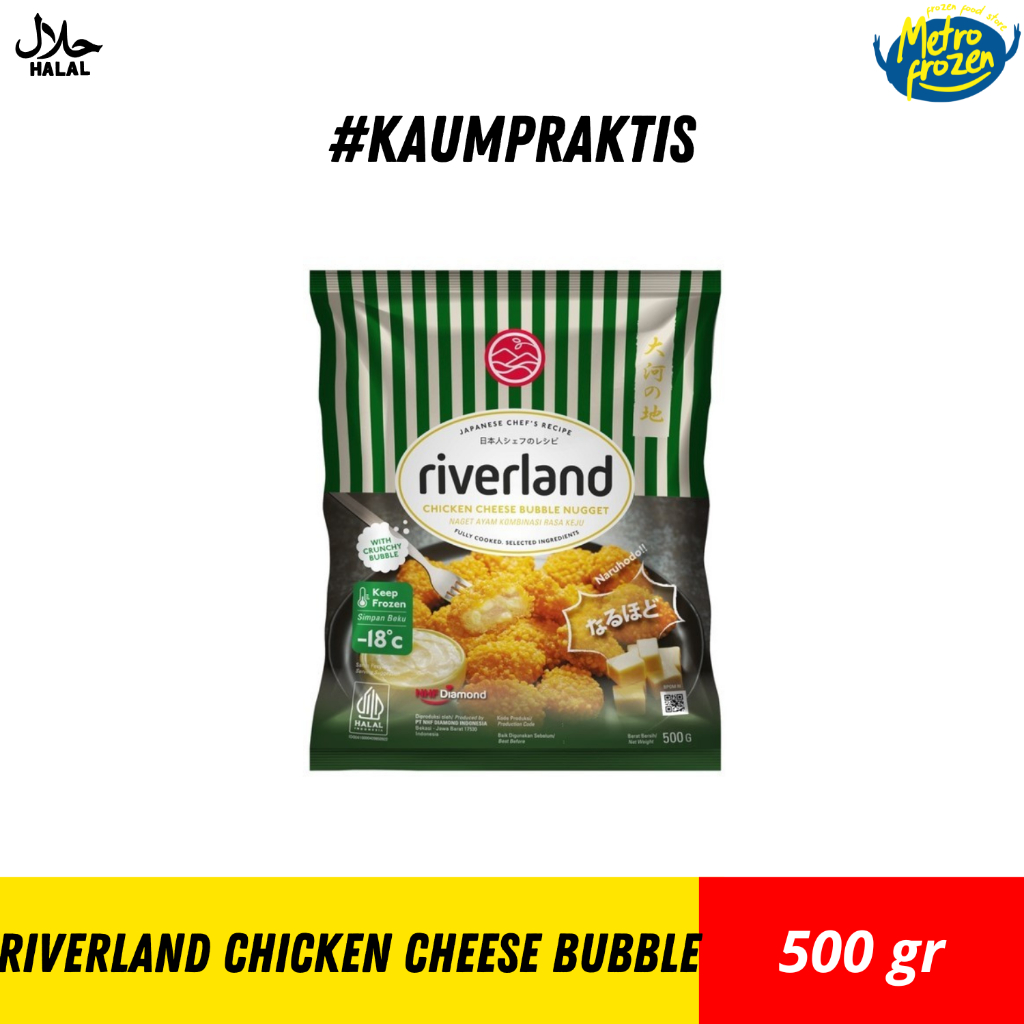 

RIVERLAND Chicken Cheese Bubble 500gr //naget ayam kombinasi rasa keju //naget ayam instan Banjarmasin