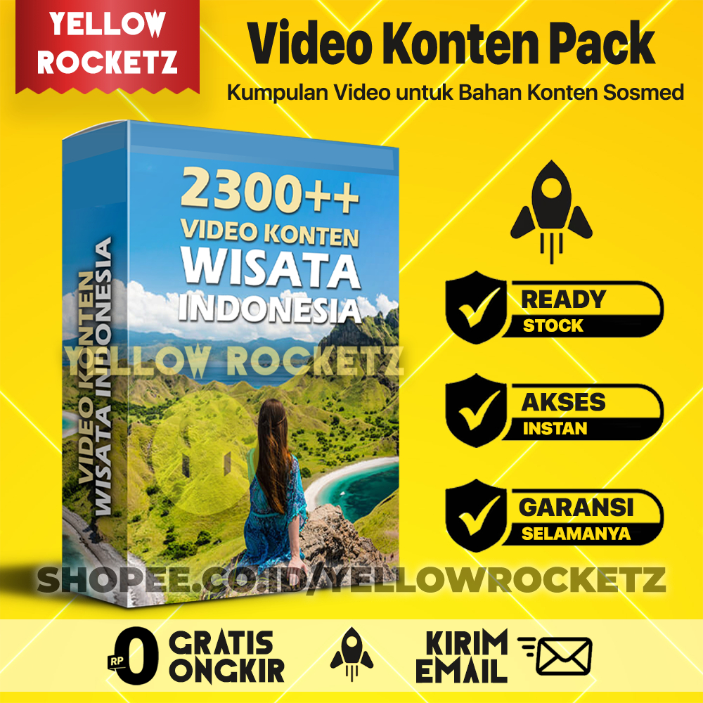 2300++ VIDEO KONTEN WISATA INDONESIA - Konten Video Portrait Siap FYP - Konten Video Digital Vidkon