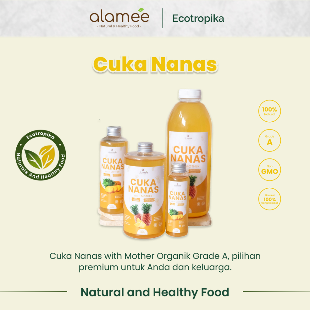 

Ecotropika Cuka Nanas Original Pineapple Cider Vinegar With Mother Organik Asli