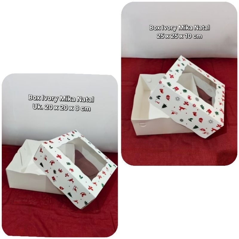 

2pcs Box HAMPERS IVORY MIKA NATAL CHRISTMAS 20x20x8 / 25x25x10cm