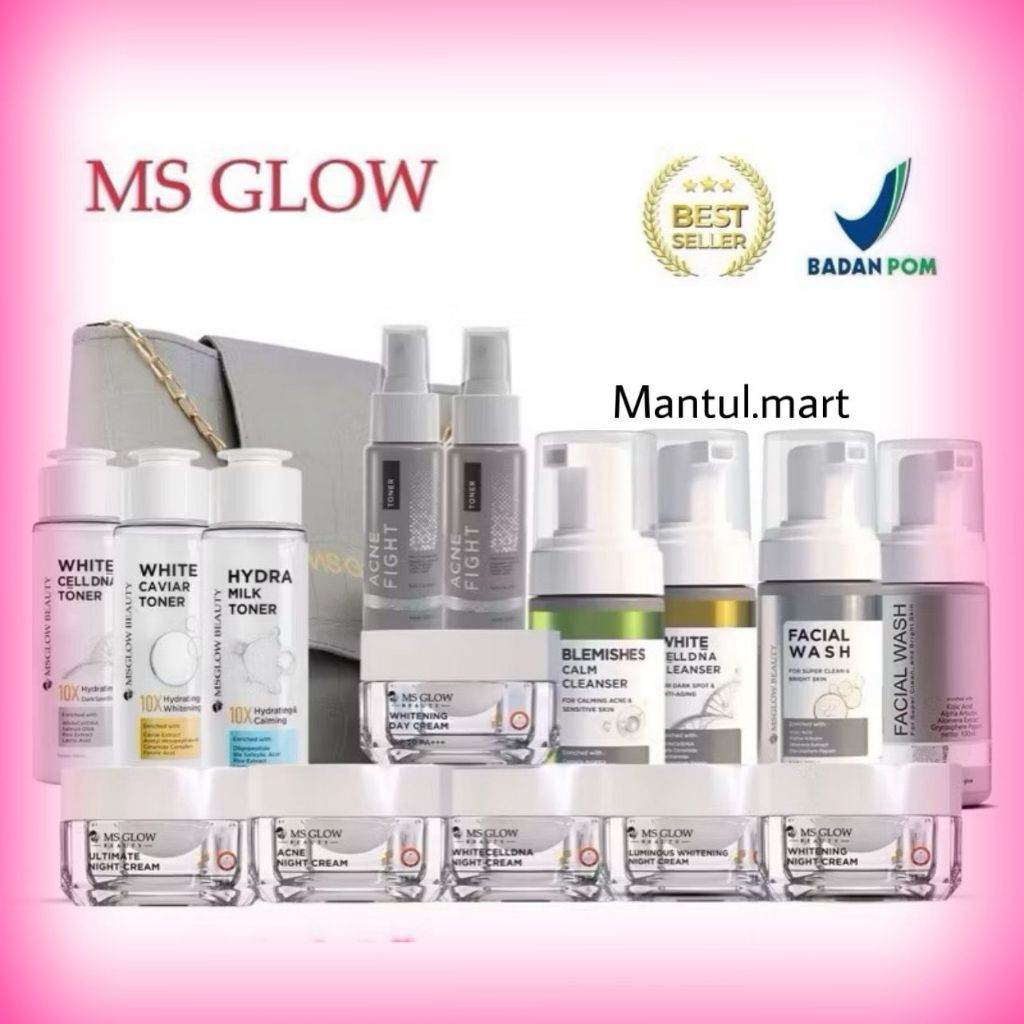 PAKET WAJAH MS GLOW ( DAY CREAM / BB CREAM ) paket ms glow whitening / acne / luminous / ultimate, n