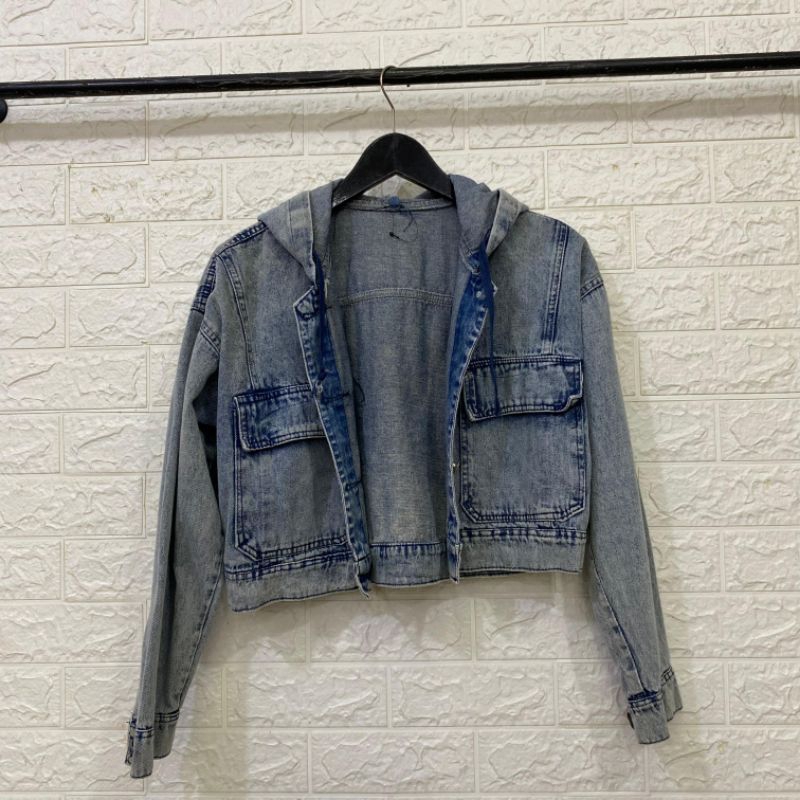 JACKET JEANS HOODIE PREMIUM WANITA KOREAN STYLE - D4PX
