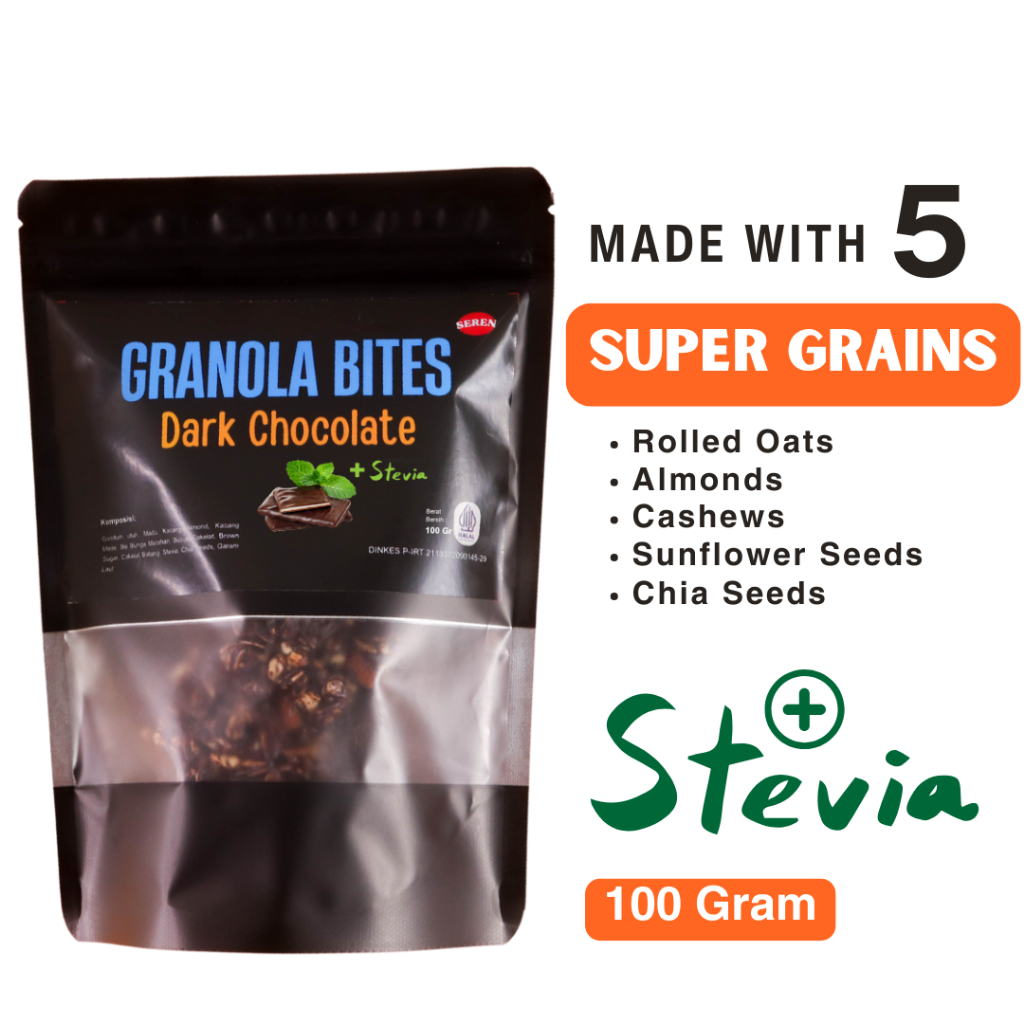 

Granola Dark Chocolate Bites Seren 100 gr
