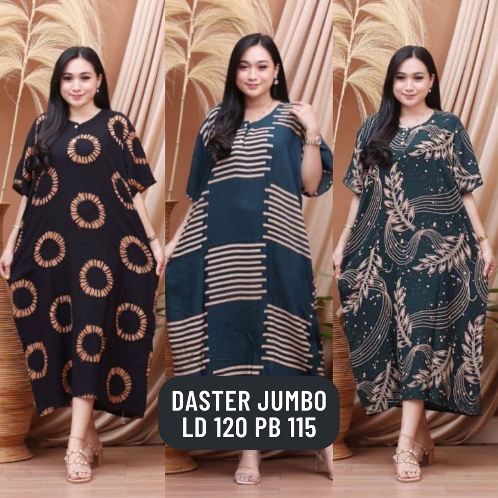 KODE P15B Baju Daster Dress Dres Pekalongan Jumbo Harian Rayon Tidur Lengan Pendek ld 12 Kancing Dep