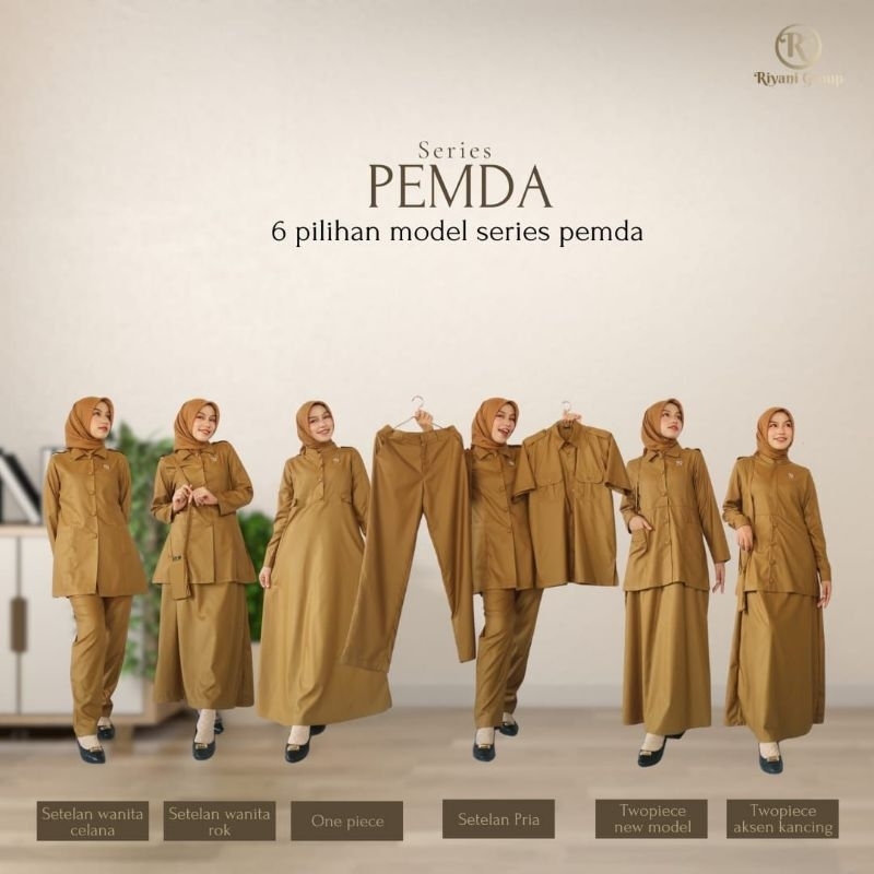 SERAGAM PEMDA TERBARU WARNA KHAKI GELAP BAHAN TOYOBO FODU ADEM BY RIYANI GROUP