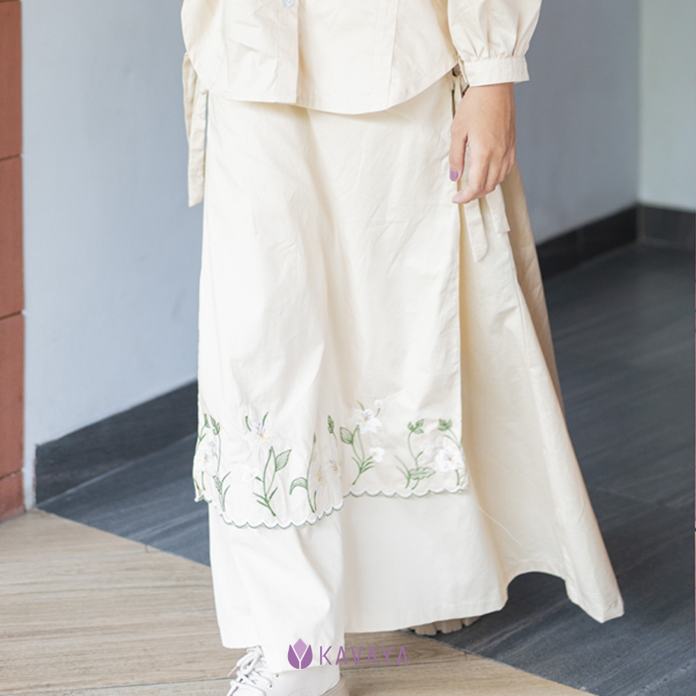 Kavaya Floral Skirt Rok Wanita Panjang Kekinian | Rok Wanita OOTD | Rok Wanita Panjang Kekinian Vint