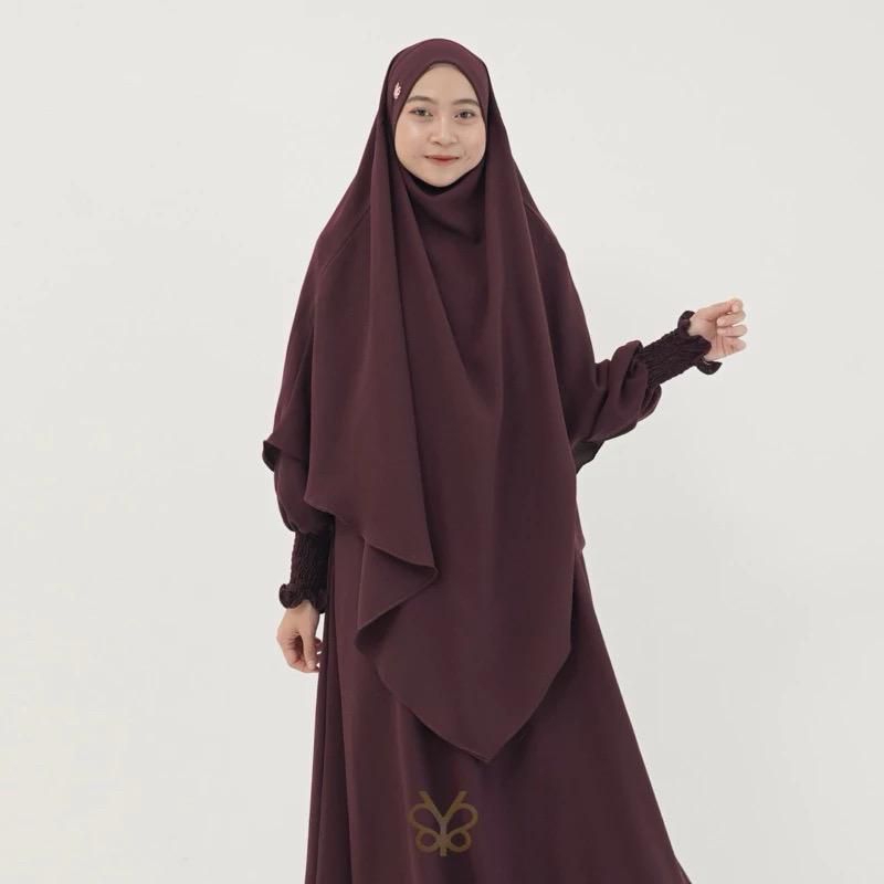 French Khimar Mazen Anti UV by Yoora Sarah Size M warna Denim