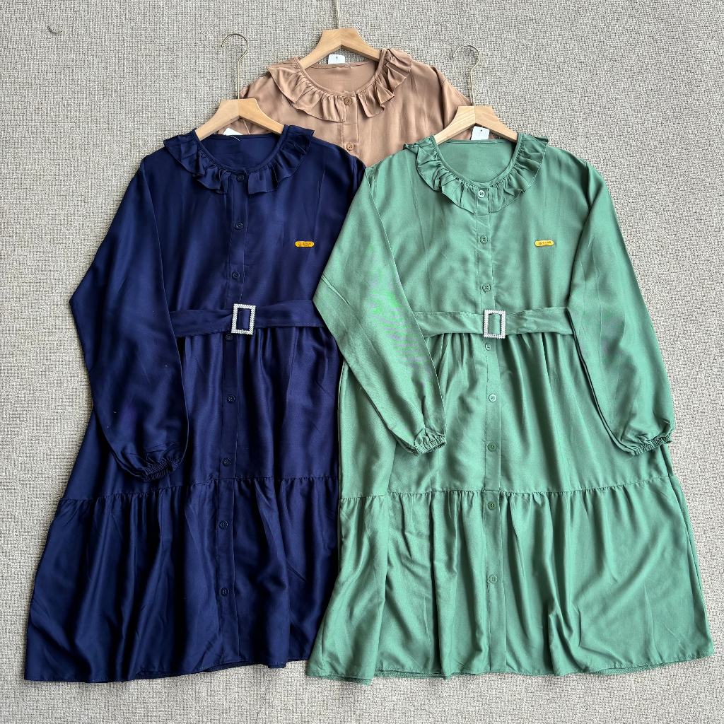 Vinbee AMELIA Tunik Rempel Umpak Belt Rayon Twill