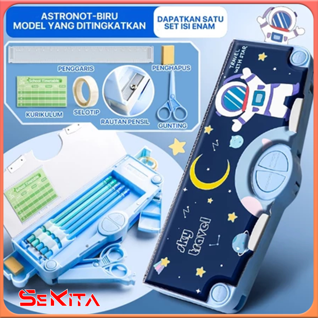 

CTK031 [READY] Aimilo Tempat Pensil Multifungsi Kotak Pensil Anak Lengkap Peruncing Gunting Isolasi