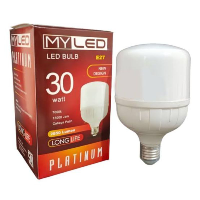 MY LED PLATINUM LAMPU BOHLAM LED BULB 30 WATT CAHAYA PUTIH / LAMPU MY LED PLATINUM LED BULB 30 WATT 