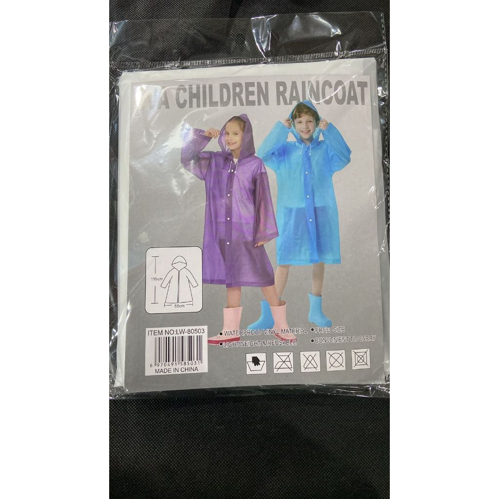 Jas Hujan Transparant Eva / Jas Hujan Anak / Raincoat Eva Transparant