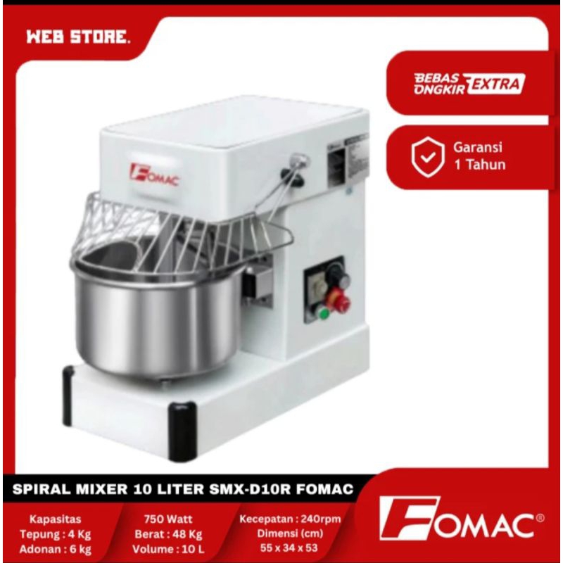 FOMAC Spiral Mixer 10 Liter SMX-D104x53