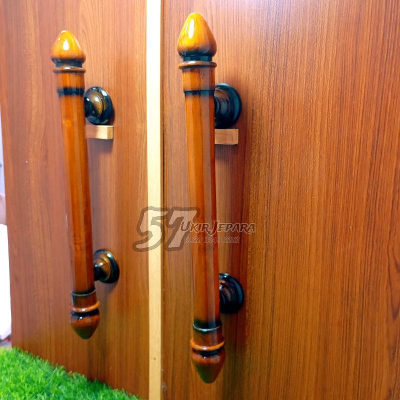 Handle Pintu Klasik Antik - Gagang Tarikan Pintu Kupu Tarung Bahan Kayu Jati
