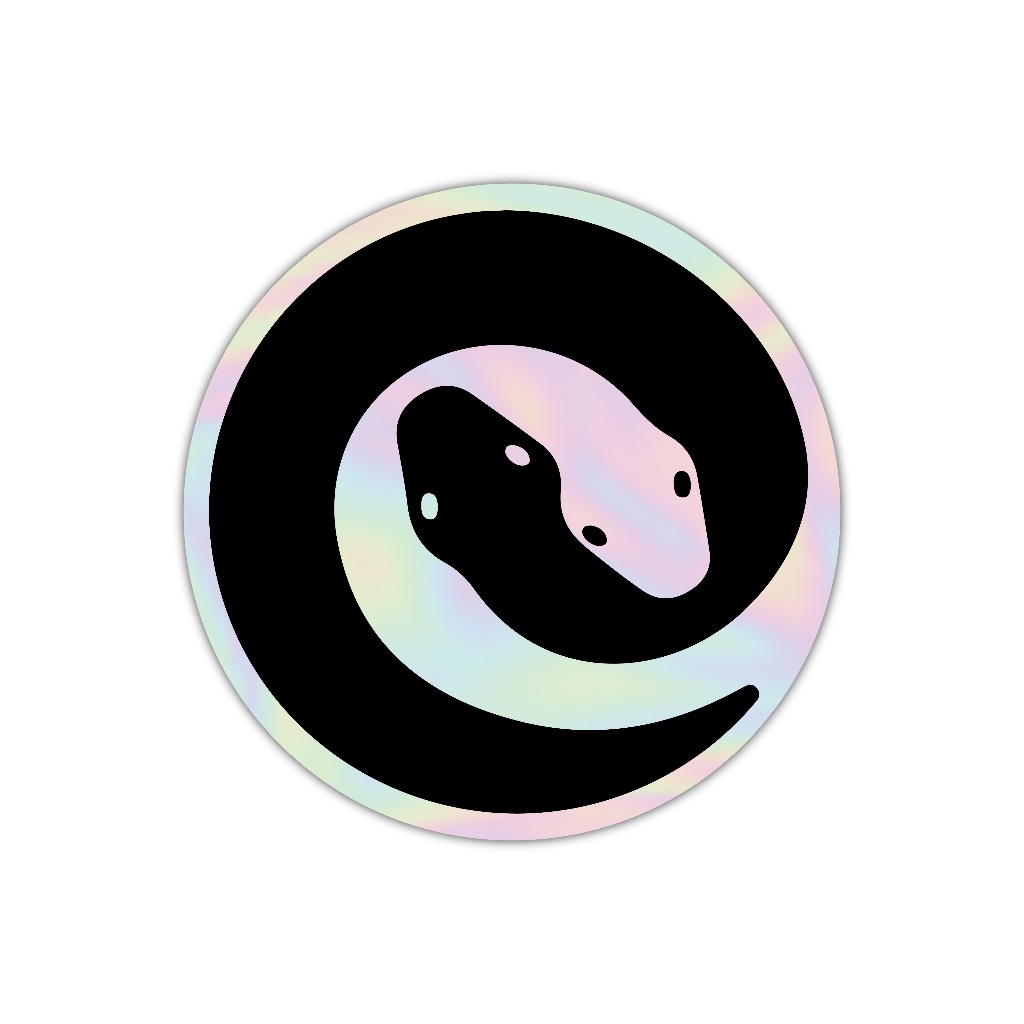 

Z286 sticker ular yin & yang aesthetic, stiker hologram satuan