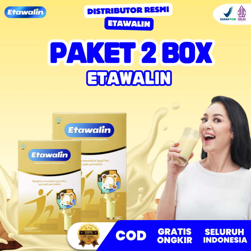 

PAKET 2 BOX ETAWALIN ORIGINAL - Susu Etawa Asli Bantu Atasi Asam Uerat dan Pegal Linu