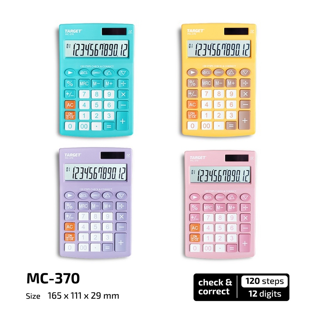 

Kalkulator MC-370 Target Kalkulator MC-370 12 Digits Warna Pastel