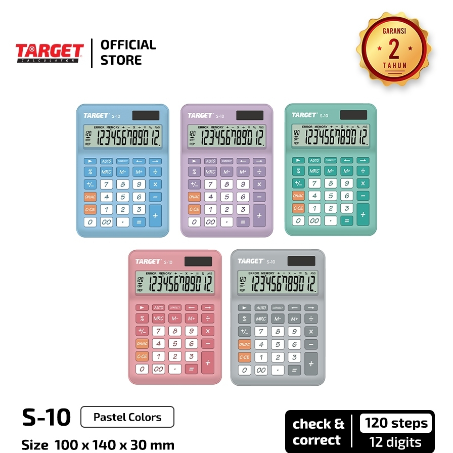 

Kalkulator S-10 Kalkulator Target S-10 Target S 10 - Dekstop Calculator - 12 Digit Pastel colors