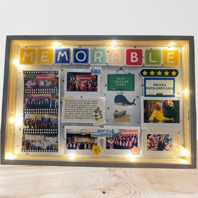 “MEMORABLE” GIFT BOX AKRILIK CUSTOM FRAME FOTO 3D POP 20X30 LENANG-KENANGAN UCAPAN TERIMAKASIH KADO 