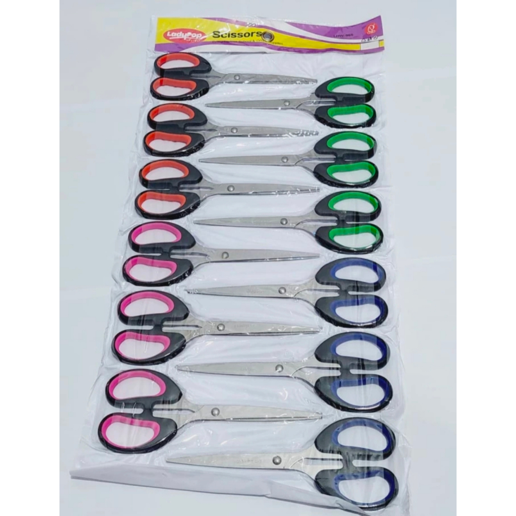

RB Gunting Renceng isi 12 pcs Murah 6,5 inch Stainles Stell Ladypop Pacman Linko Random