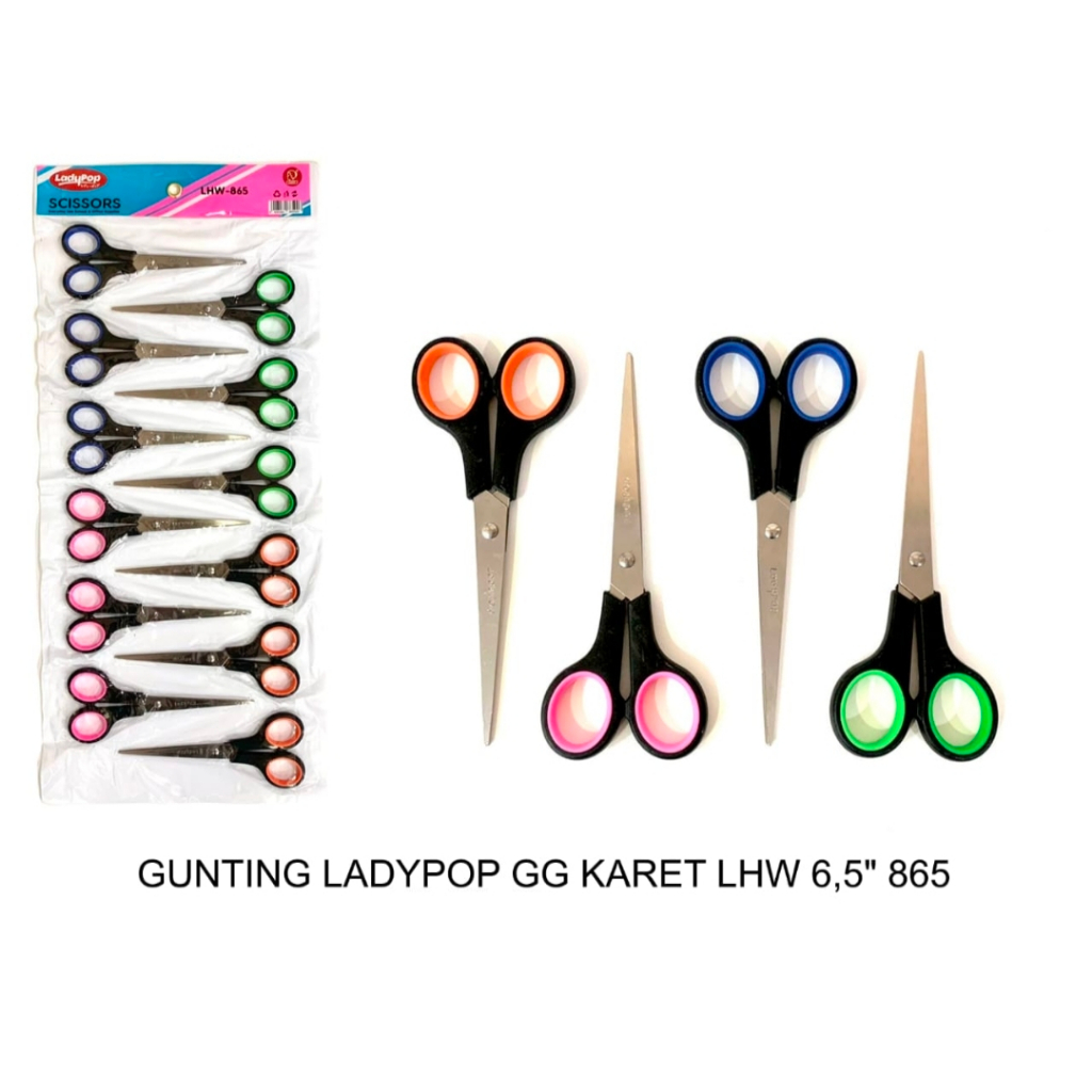 

RB Gunting Renceng isi 12 pcs Murah 6,5 inch Stainles Stell Ladypop Pacman Linko Random
