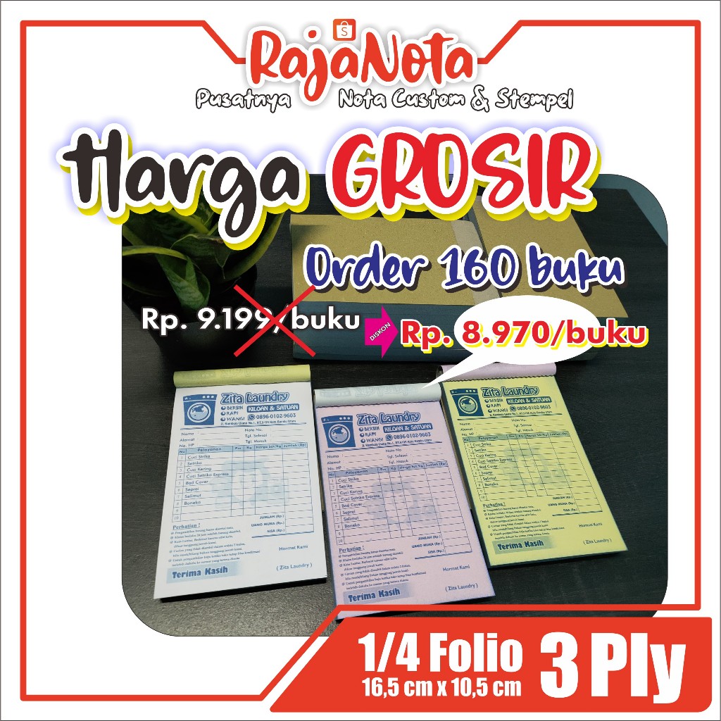 

RajaNota Harga Grosir 3 Ply 1/4 Folio