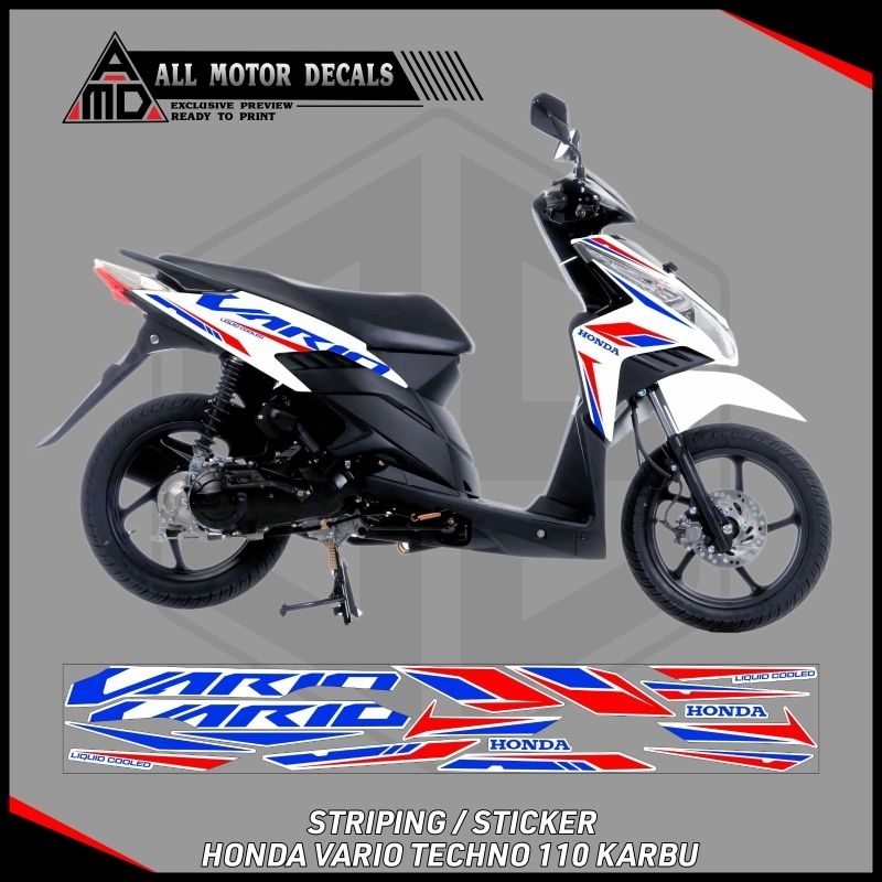 STRIPING HONDA VARIO TECHNO 110 KARBU TAHUN 2009, 2010, 2011, 2012 / STICKER MOTOR VARIO 110 KARBU /