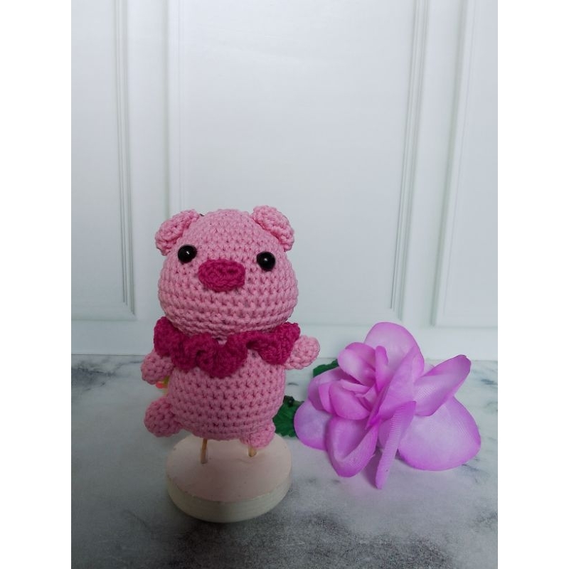boneka rajut babi lucu, moneka babi, gantungan kunci babi, gantungan kunci viral, boneka viral