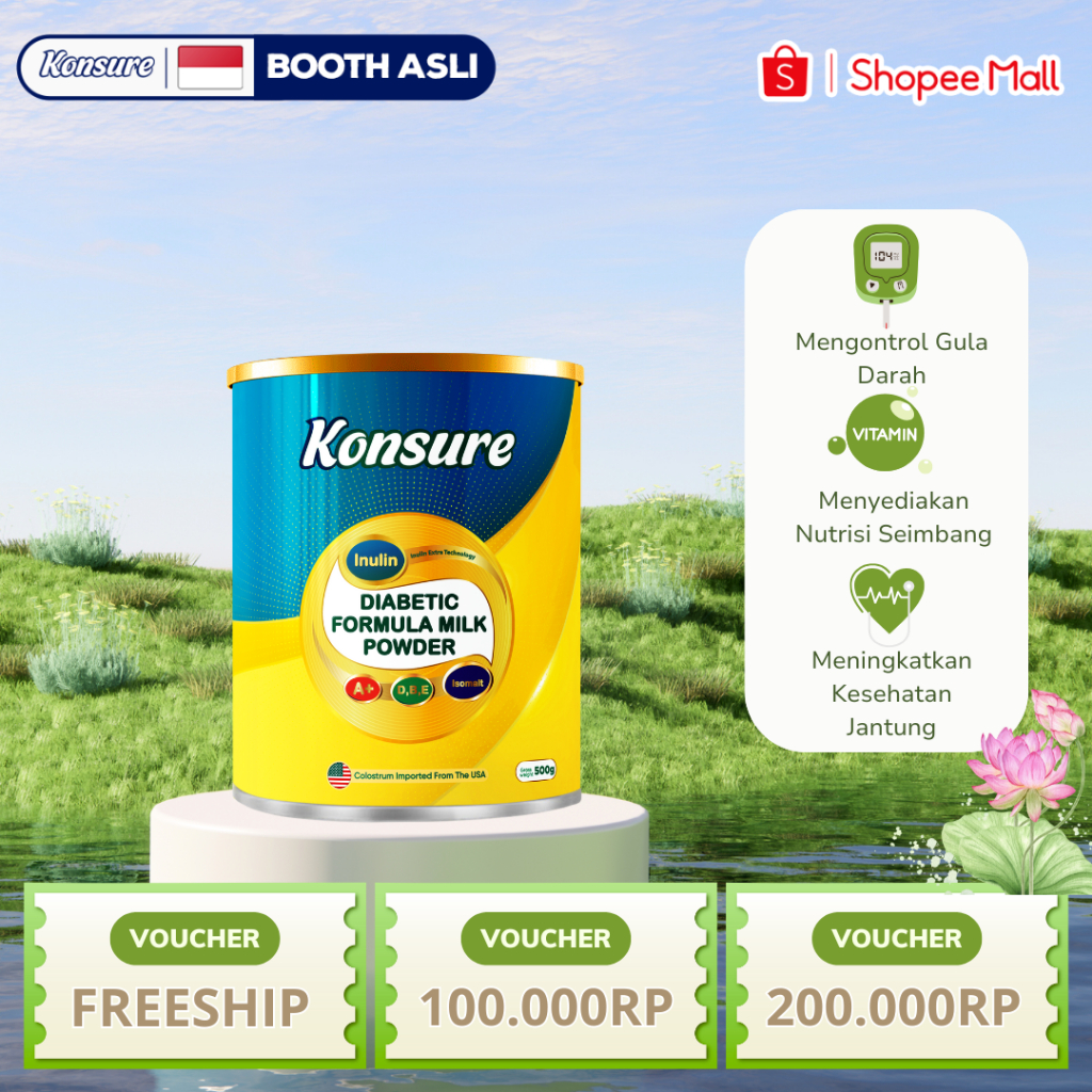 

[ 2 KALENG] KONSURE DIABETIC FORMULA MILK POWDER 500G