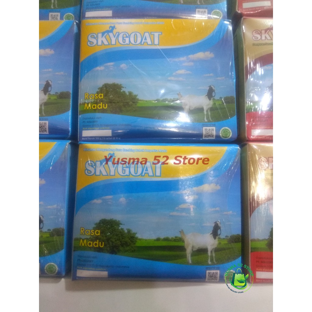 

SKYGOAT Susu Kambing Etawa Bubuk SKY GOAT Vanilla Propolis Rasa Madu 1 Box Isi 8 Sachet