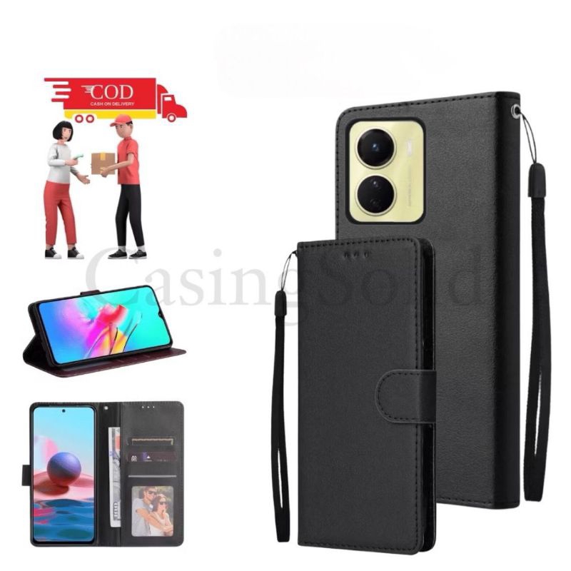 Flip Cover Dompet Kulit Leather Case Lipat SAMSUNG GALAXY A5 A6 A6+ A7 A8 A8+ A9 A510 A520 A710 A720