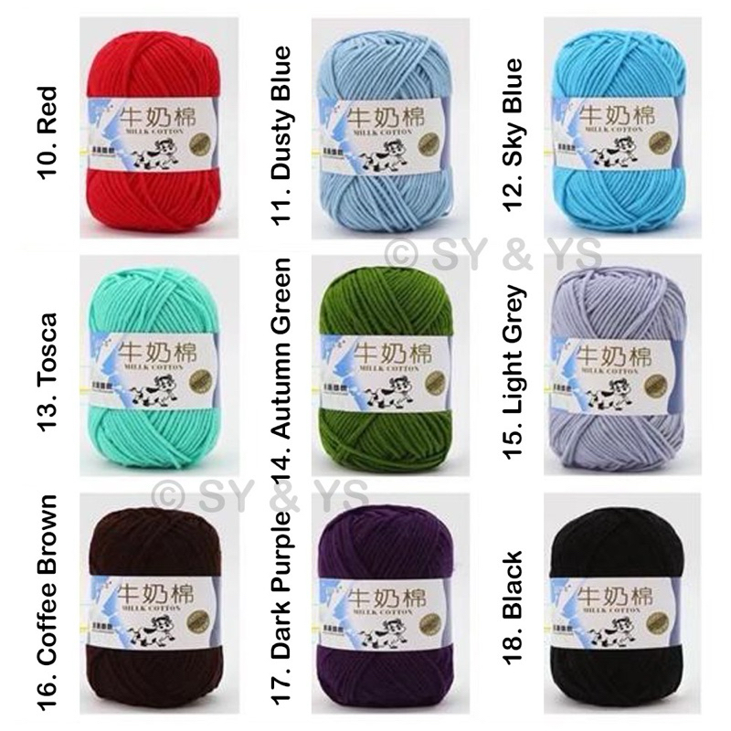 Benang Rajut Milk Cotton Yarn 10-18