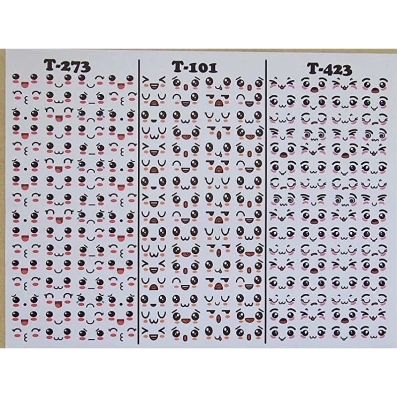 

[isi 64 pasang mata] edible stamp / edible picture / stiker makanan / emoji