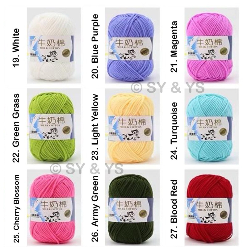 Benang Rajut Milk Cotton Yarn 19-27