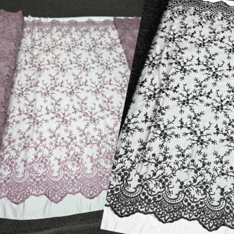 (COD)tile bordiran kebaya tebal/kain tile motif kecil bordiran prada tebal