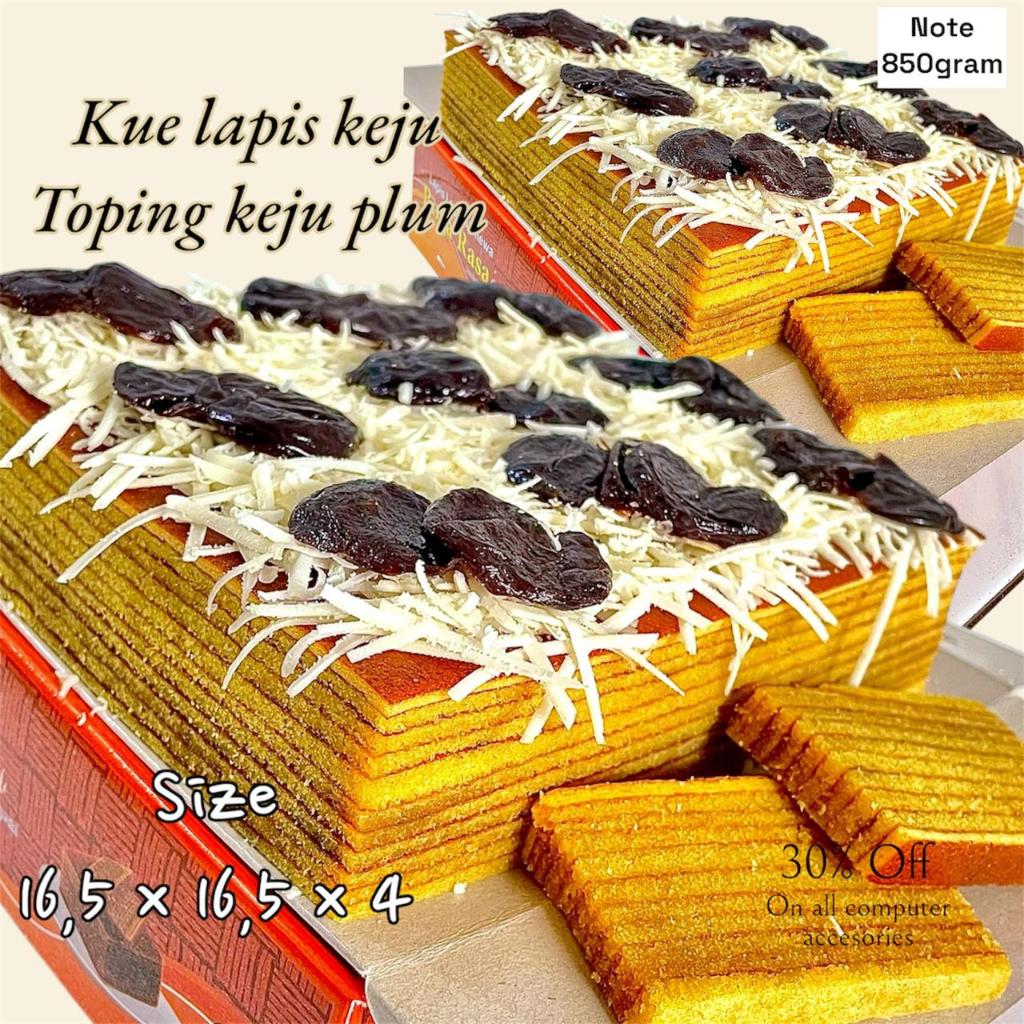 

SPESIAL KUE LAPIS SURABAYA TOPING COKLAT KEJU PLUM 16,5 X 16,5 X 4 KUE LAPIS LEGIT