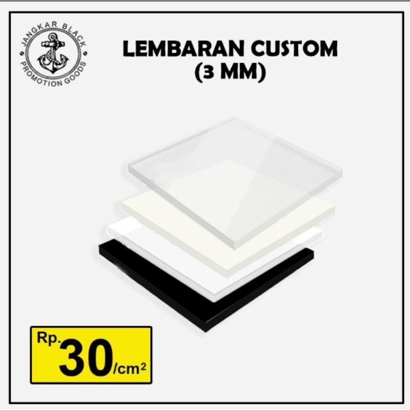 

Akrilik / Acrylic Lembaran Putih Susu Potongan Custom Tebal 3mm